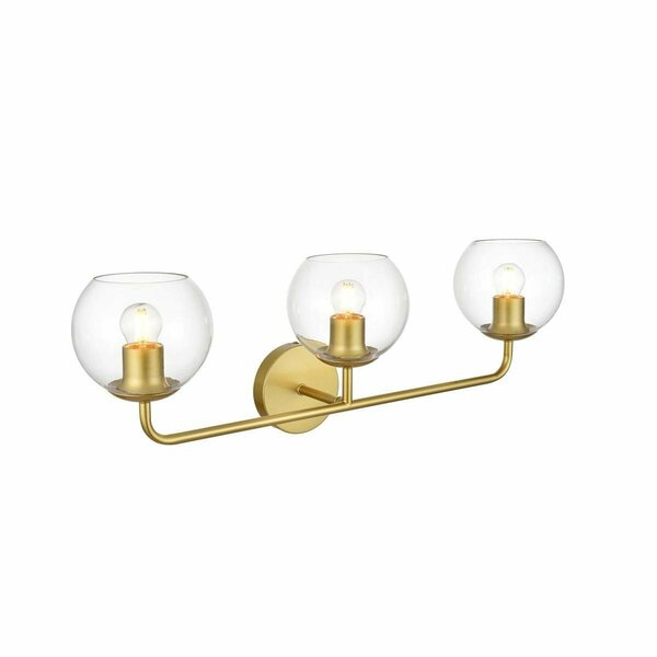 Cling 110 V Three Light Vanity Wall Lamp, Brass CL2955770